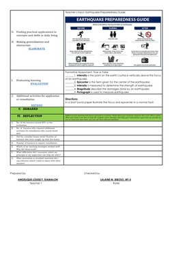 G. Finding practical applications to 
concepts and skills in daily living 
 
H. Making generalization and 
abstraction 
ELA