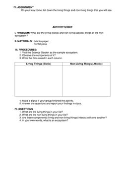 5E Lesson Plan: Ecosystems in Science | PDF | Ecosystem | Natural ...