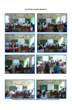 INVESTIGATORY PROJECT 
 
 
 
 
 
 
 
 
 
 
 
 
 
 
 
 
 
 
 
 
 
 
 
 
 
 
 
 
 
Participants proudly present their Investiga