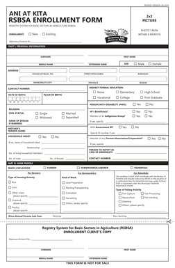 Rsbsa Form.pdf RSBSA Enrollment Form 2024 Guide | PDF | Farms | Livestock