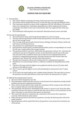 Science Fair Quiz Bee 2019 Guidelines | PDF | Leisure
