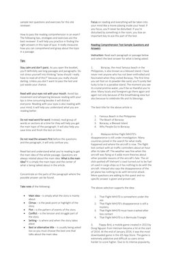 sample test questions and exercises for this site 
reviewer. 
How to pass the reading comprehension in an exam? 
The followin