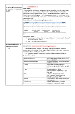 Grade 7 Ecosystem Lesson Plan | PDF | Lesson Plan | Learning