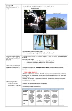 Grade 7 Ecosystem Lesson Plan | PDF | Lesson Plan | Learning
