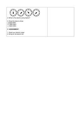 Electric Meter Reading Lesson Plan | PDF | Lesson Plan | Kilowatt Hour