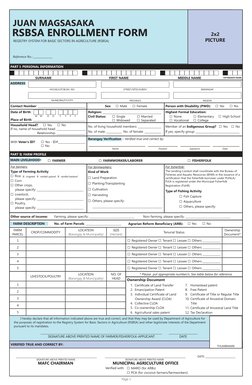 Rsbsa Form.pdf RSBSA Enrollment Form for 2024 | PDF | Farms | Agriculture
