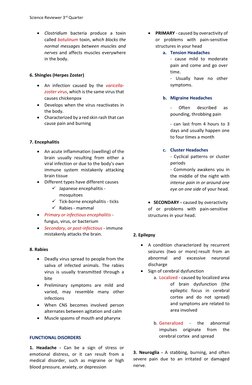 Science Reviewer 3rd Quarter
Clostridium bacteria produce a toxin
called botulinum toxin, which blocks the
normal mess