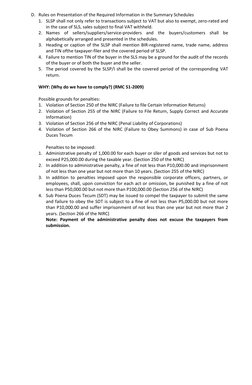 SLSP Filing Requirements and Deadlines | PDF | Value Added Tax | Taxes