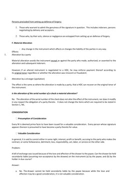 Persons precluded from setting up defense of forgery: 
 
1.   Those who warrant to admit the genuiness of the signature i