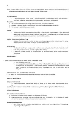6 
 
 
 
b. Yes, a holder in due course can hold the drawer secondarily liable.  Want or absence of consideration is only a