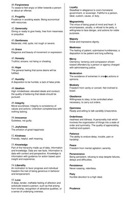 Comprehensive List of Virtues | PDF | Courage | Virtue