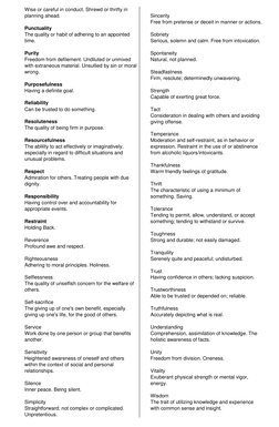 Comprehensive List of Virtues | PDF | Courage | Virtue