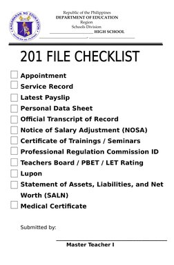 201 File Template for Teachers | PDF