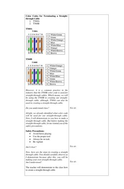 Color Coding For Terminating Cables Straight-Through Cable Lesson Plan | PDF | Electrical Connector | Local ...