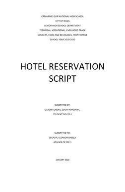Hotel Reservation Phone Script | PDF