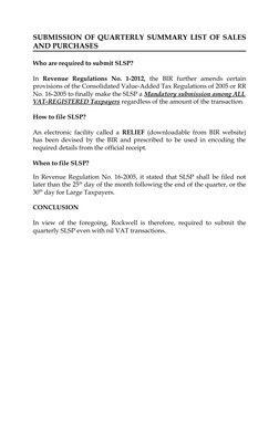 Slsp Download SLSP Submission Guidelines for VAT Taxpayers | PDF | Value Added Tax ...
