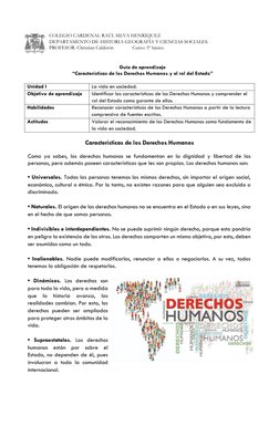 COLEGIO CARDENAL RAÚL SILVA HENRÍQUEZ 
DEPARTAMENTO DE HISTORIA GEOGRAFÍA Y CIENCIAS SOCIALES. 
PROFESOR: Christian Calderón