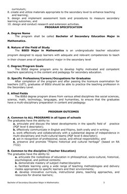 curriculum;
8. create and utilize materials appropriate to the secondary level to enhance teaching  
     and learning;