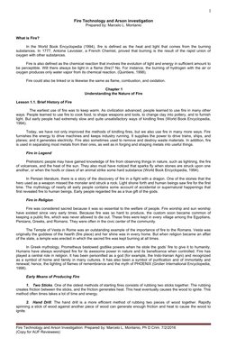 1
Fire Technology and Arson investigation
Prepared by: Marcelo L. Montanio
What is Fire?
In the World Book Encyclopedia (1994