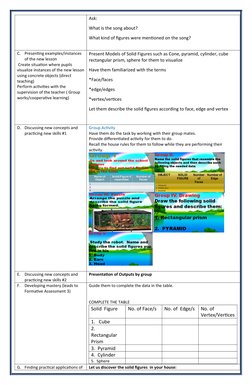 Solid Figures Lesson Plan for Grade 5 | PDF | Vertex (Geometry) | Learning