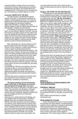 organized religion, reactions about your spiritual
connections to others, feelings about your spiritual
development and his