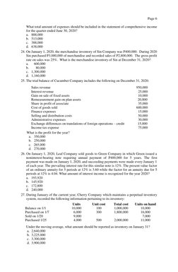 Page 6 
 
What total amount of expenses should be included in the statement of comprehensive income 
for the quarter ended