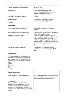Correct! What is the next element?
What is Plot?
Very Good! And the last element?
What is theme?
Excellent!
D. Analysis
 
Whe