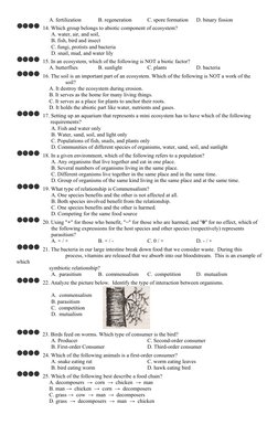 A. fertilization
B. regeneration
C. spore formation
D. binary fission
  14. Which group belongs to abiotic component of ecosy