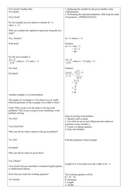 Lesson Plan: Evaluating Algebraic Expressions | PDF | Variable ...