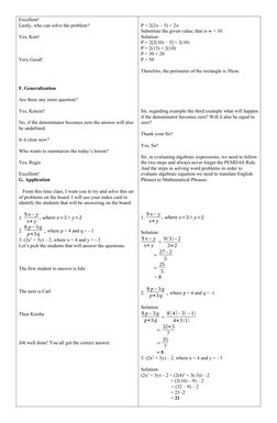 Lesson Plan: Evaluating Algebraic Expressions | PDF | Variable ...