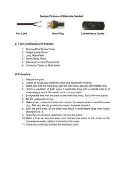 Sample Pictures of Materials Needed