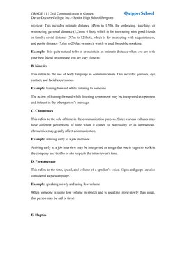 GRADE 11 | Oral Communication in Context
QuipperSchool
Davao Doctors College, Inc. - Senior High School Program
receiver. Thi
