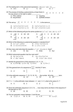 Grade 10 Math 1st Periodic Test Answer Key | PDF | Sequence | Polynomial