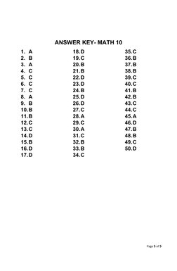 Grade 10 Math 1st Periodic Test Answer Key | PDF | Sequence | Polynomial
