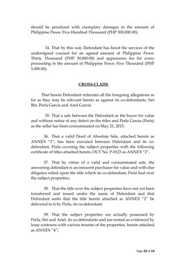 should  be  penalized  with  exemplary  damages  in  the  amount  of
Philippine Pesos: Five Hundred Thousand (PHP 500,000.00)