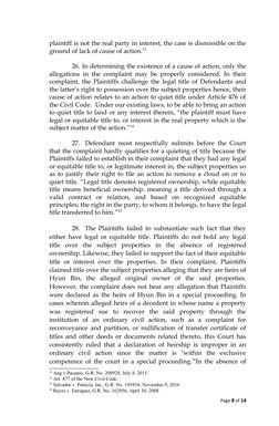 plaintiff is not the real party in interest, the case is dismissible on the
ground of lack of cause of action.13
26. In deter