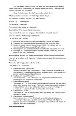 Grade 4 Quadrilaterals Lesson Plan | PDF | Rectangle | Triangle