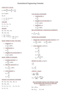 Geotechnical Engineering Formulas Guide | PDF | Soil Science ...