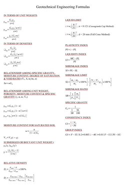 Geotechnical Engineering Formulas Guide | PDF | Soil Science ...