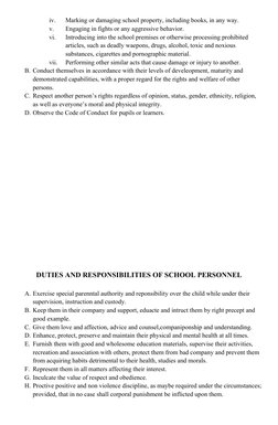 iv.
Marking or damaging school property, including books, in any way.
v.
Engaging in fights or any aggressive behavior.
vi.
I