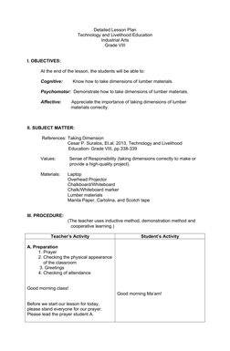 Grade 8 TLE: Lumber Dimensioning Lesson | PDF | Lumber | Length