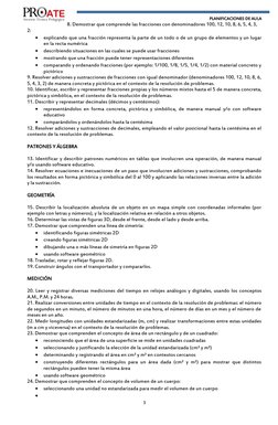 PLANIFICACIONES DE AULA
8. Demostrar que comprende las fracciones con denominadores 100, 12, 10, 8, 6, 5, 4, 3, 
2:

explica