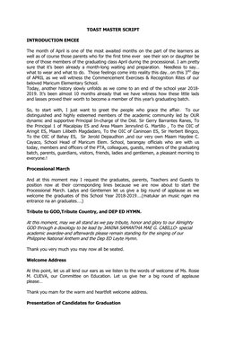 Graduation Emcee Script for 2024 | PDF
