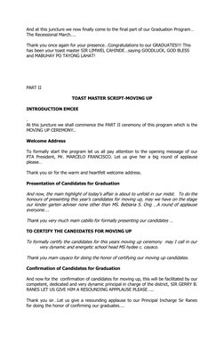 Graduation Emcee Script for 2024 | PDF