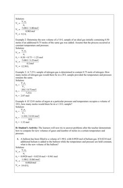 Avogadro's Law Lesson Plan for Grade 10 | PDF | Gases | Mole (Unit)