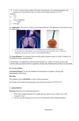 Avogadro's Law Lesson Plan for Grade 10 | PDF | Gases | Mole (Unit)
