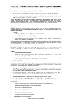 Elements and Notes in Criminal Law Book II by RENE CALLANTA
This is a felony by omission although committed with dolo, not wi
