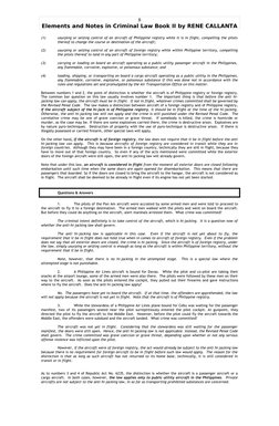 Elements and Notes in Criminal Law Book II by RENE CALLANTA
(1)
usurping or seizing control of an aircraft of Philippine regi