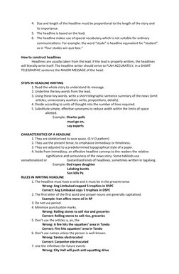 Copyreading and Headline Writing Guide | PDF | Copy Editing | Mass Media