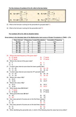 Grade 10 Math 4th Quarter Exam Reviewer | PDF | Percentile | Quantile